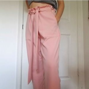 scrunched waist trousers with tie